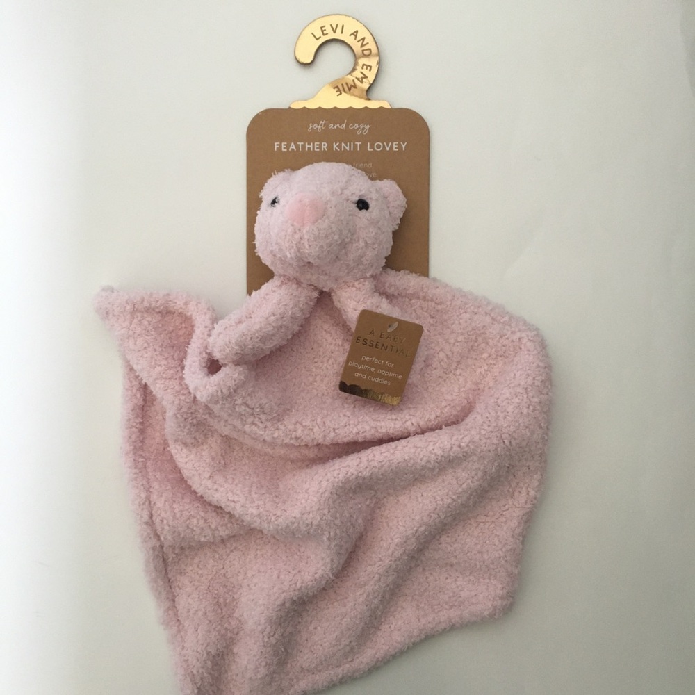 Lovey Soft Baby Toy Bear Security Blanket Feather Knit NEW | Levi and Emmie